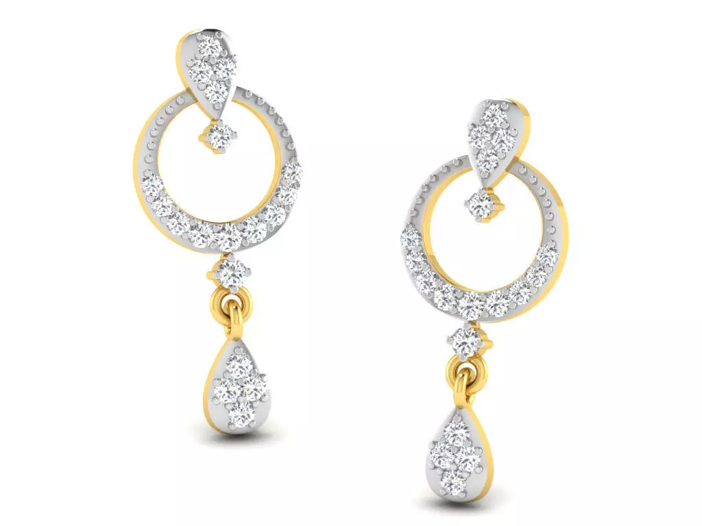 Women round earrings 3dm render detail 3D model 3D printable | CGTrader