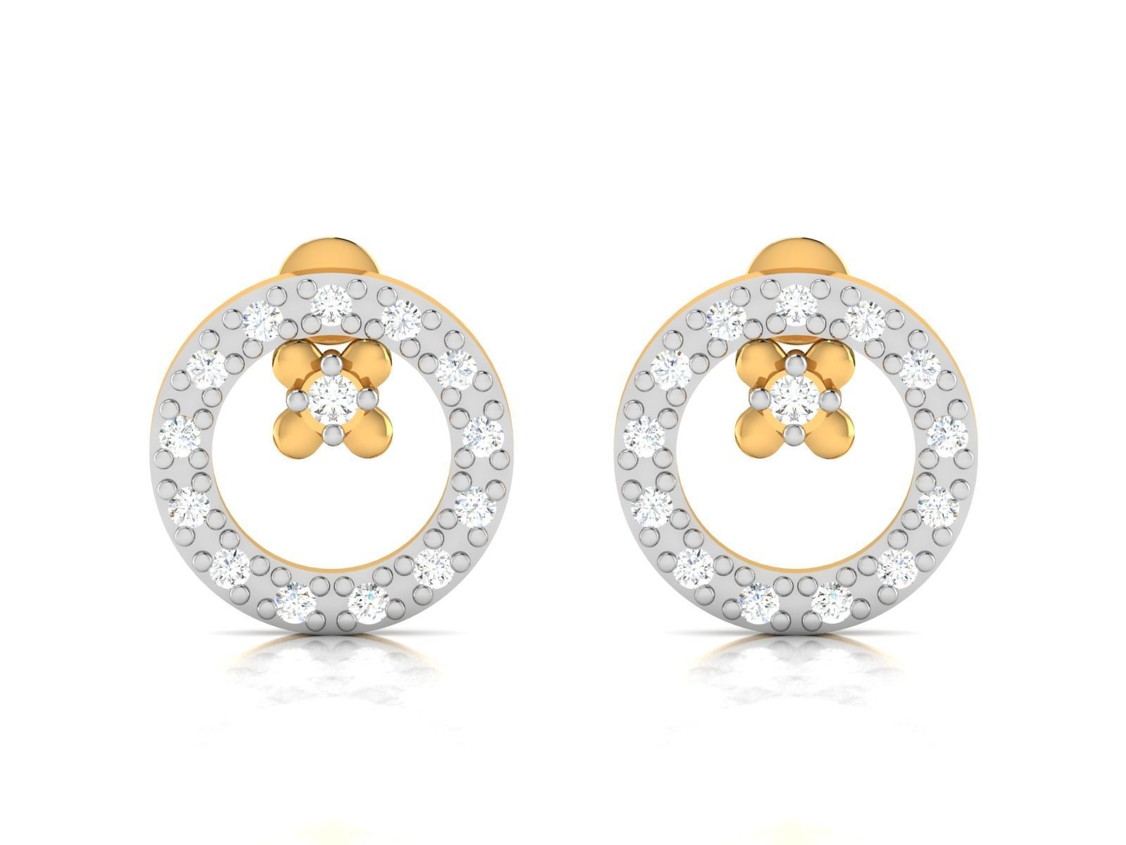 Women round earrings 3dm render detail 3D print model_5