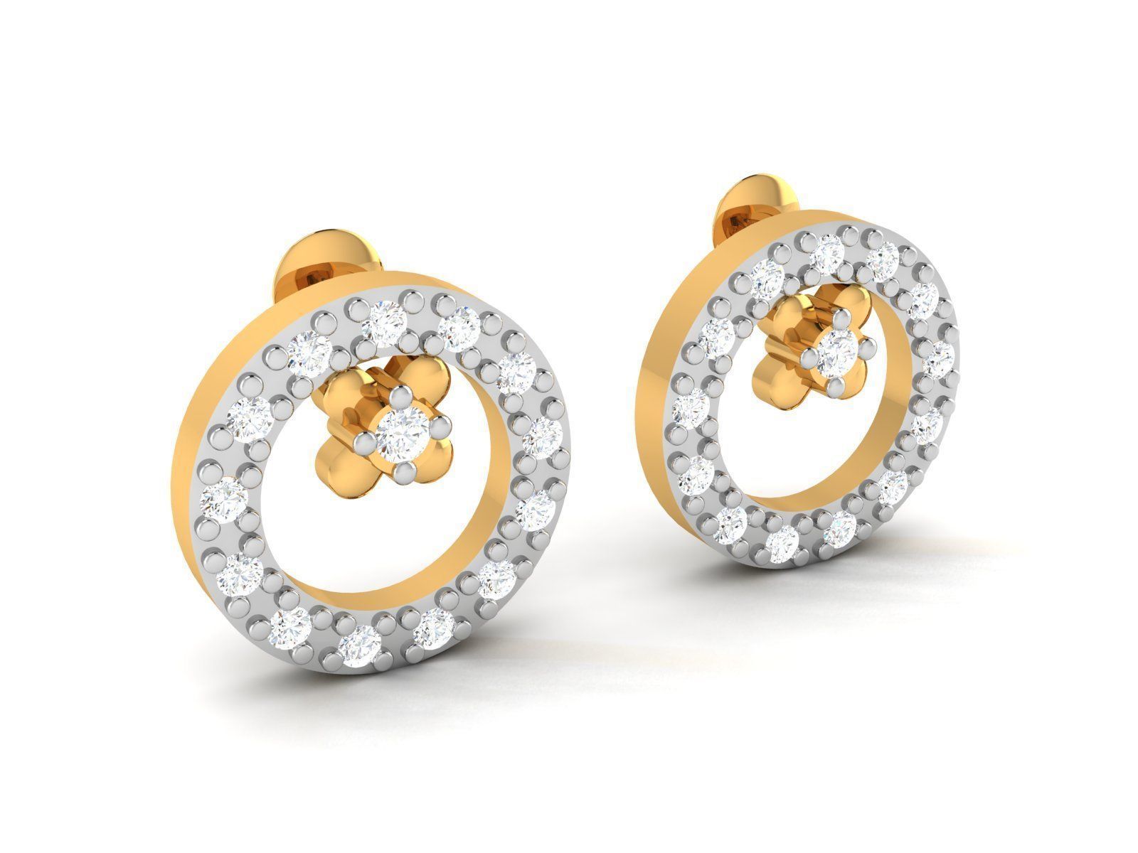 Women round earrings 3dm render detail 3D print model_2