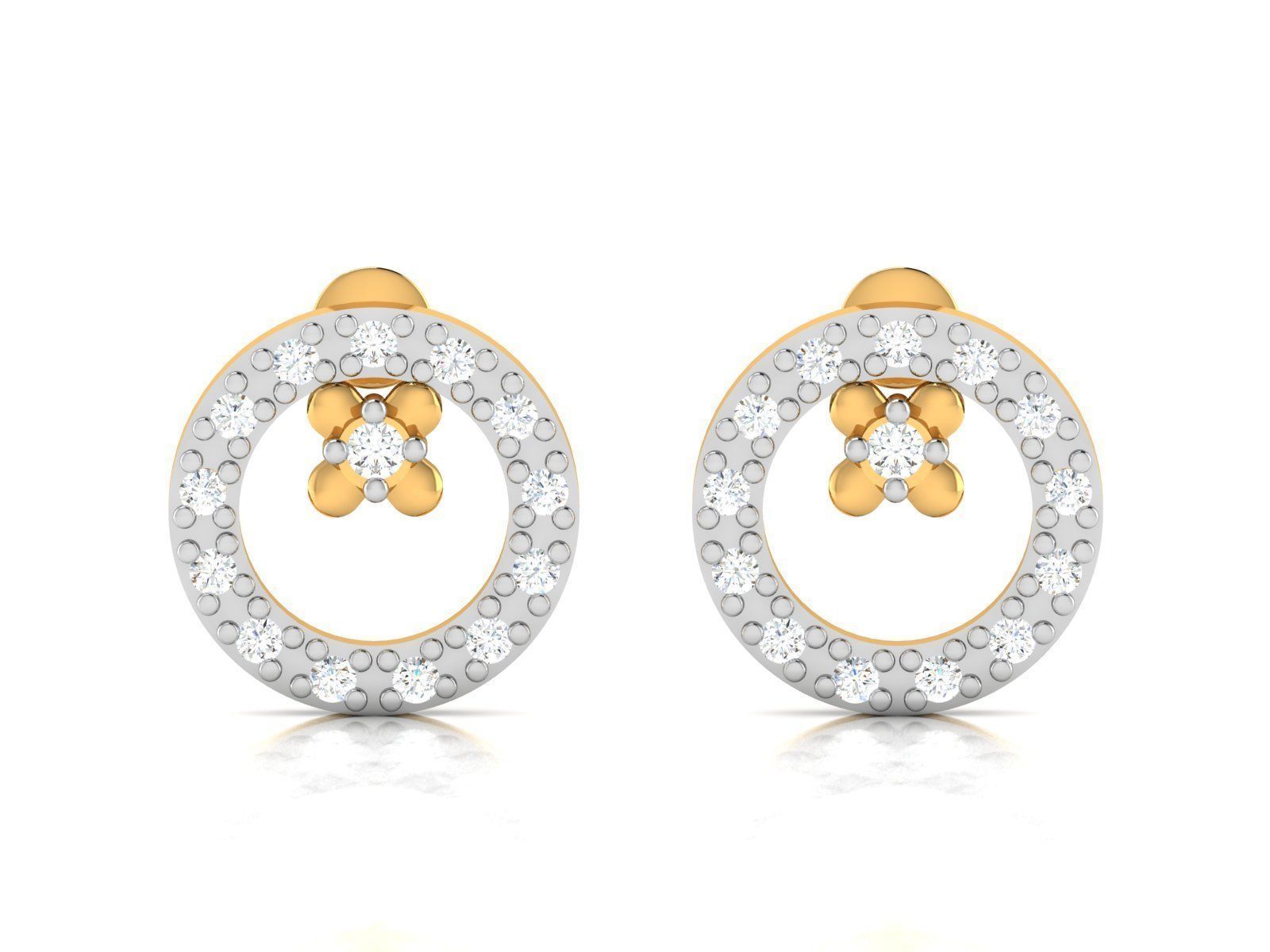 Women round earrings 3dm render detail 3D print model_4