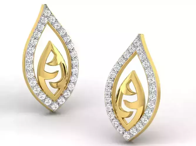 Women earrings 3dm render detail