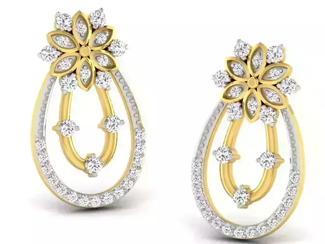 Women earrings 3dm render detail 3D print model