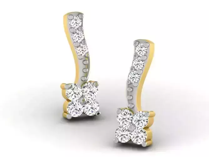 Women earrings 3dm render detail