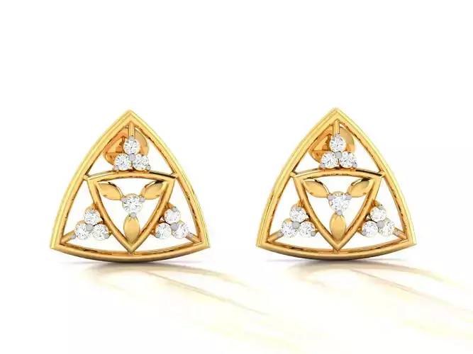 Women triangle earrings 3dm render detail 3D print model