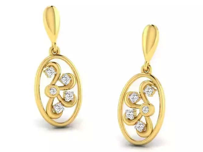 Women earrings 3dm render detail 3D print model
