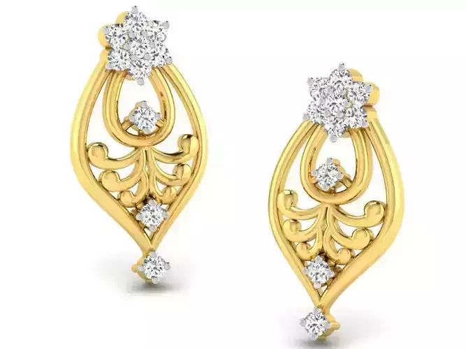 Women earrings 3dm render detail 3D print model