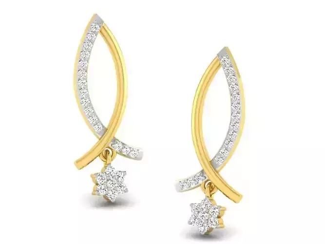 Women earrings 3dm render detail