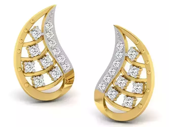 Women earrings 3dm render detail