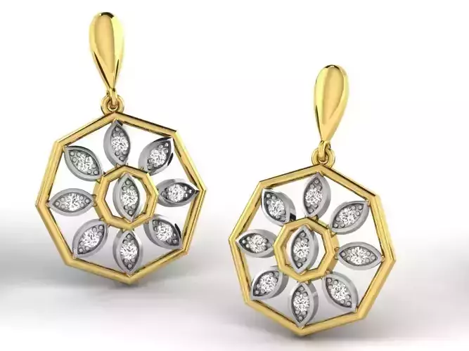 Women earrings 3dm render detail 3D print model