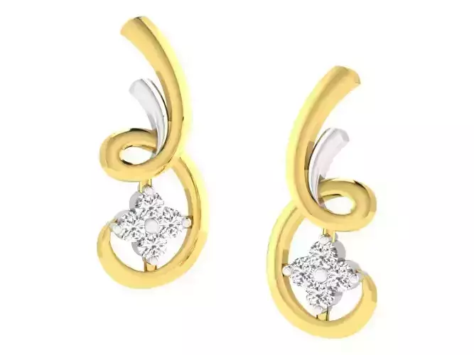 Women earrings 3dm render detail