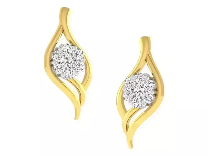 Women earrings 3dm render detail