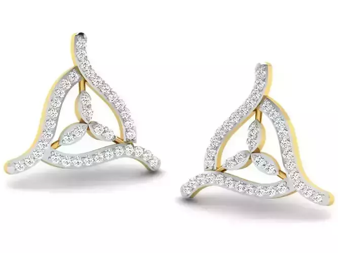 Women triangle earrings 3dm render detail 3D print model