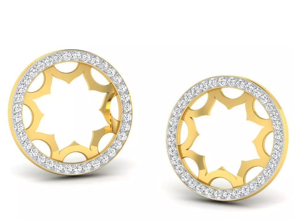 Women round earrings 3dm render detail 3D print model_0