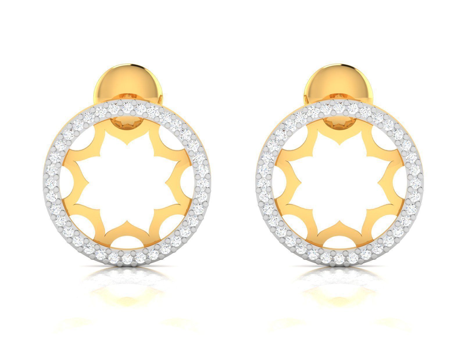 Women round earrings 3dm render detail 3D print model_6