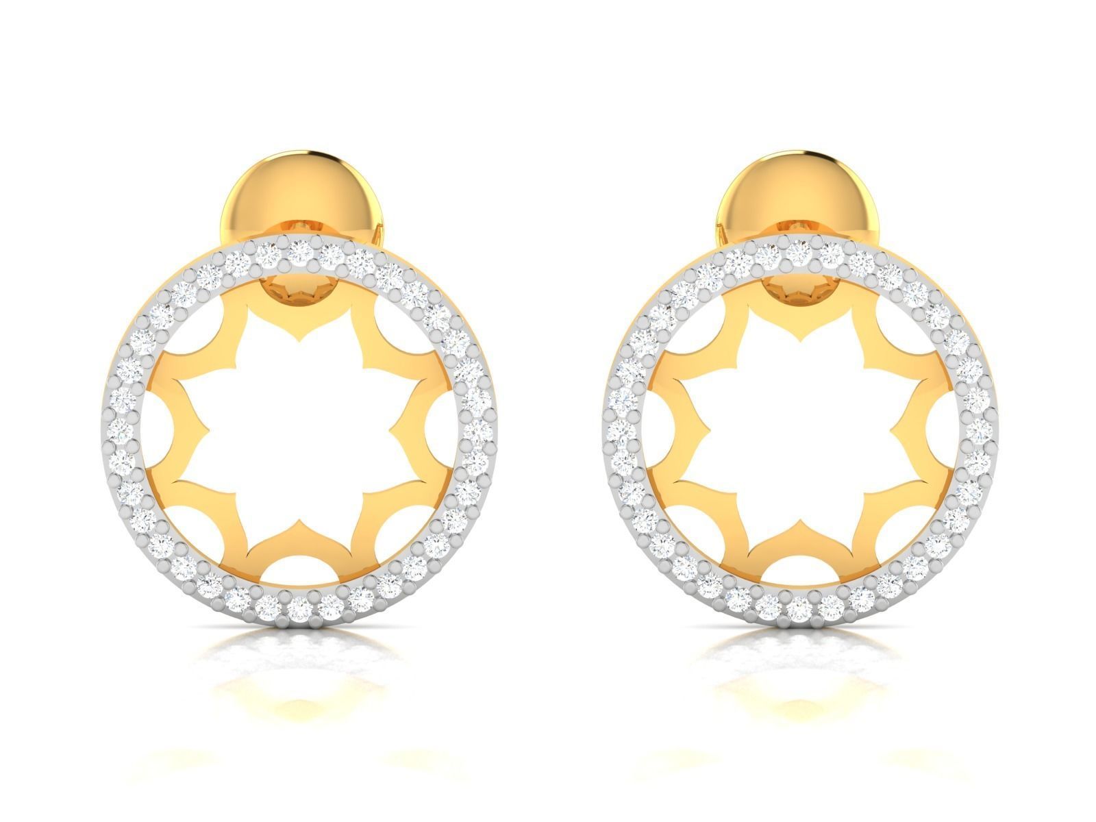 Women round earrings 3dm render detail 3D print model_7