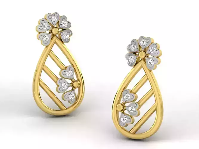 Women earrings 3dm render detail