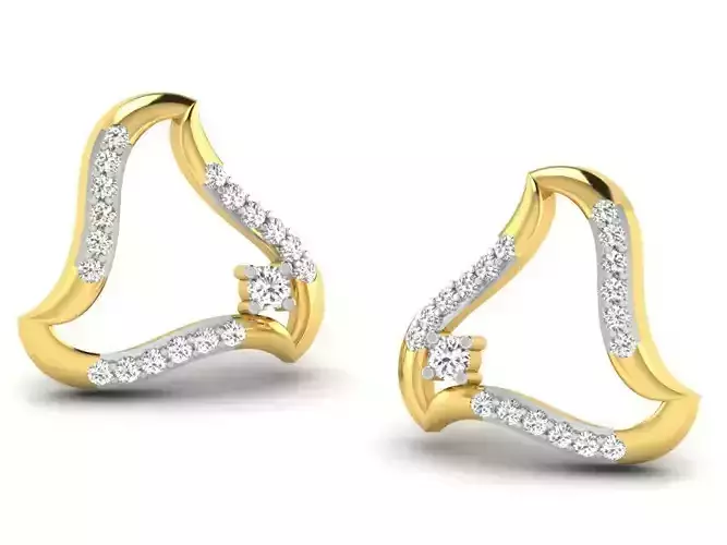 Women triangle earrings 3dm render detail 3D print model