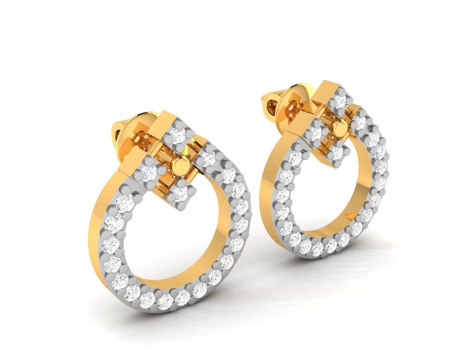 Women round earrings 3dm render detail 3D print model_2