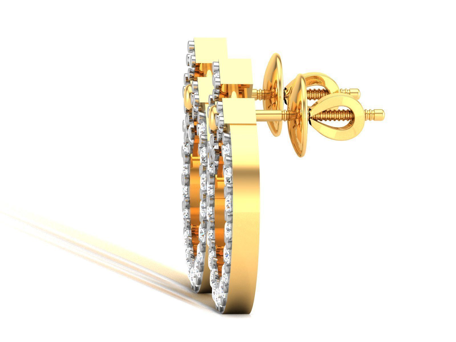 Women round earrings 3dm render detail 3D print model_6