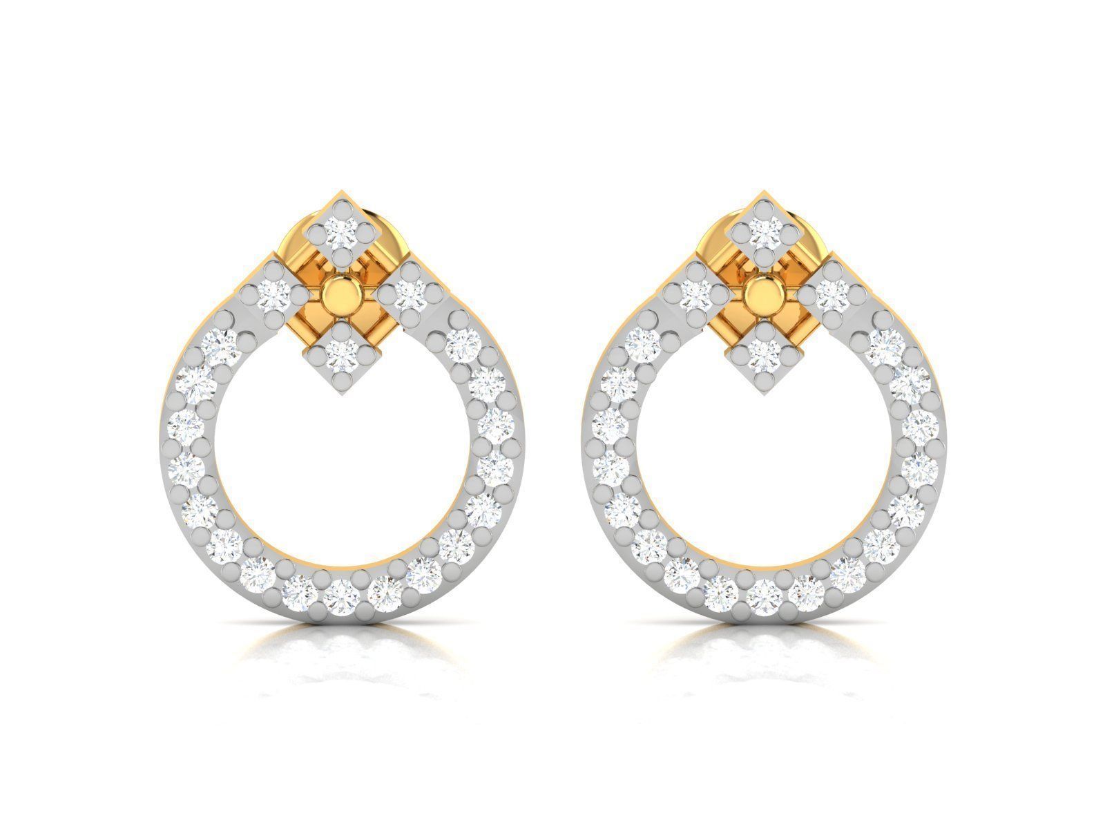 Women round earrings 3dm render detail 3D print model_4