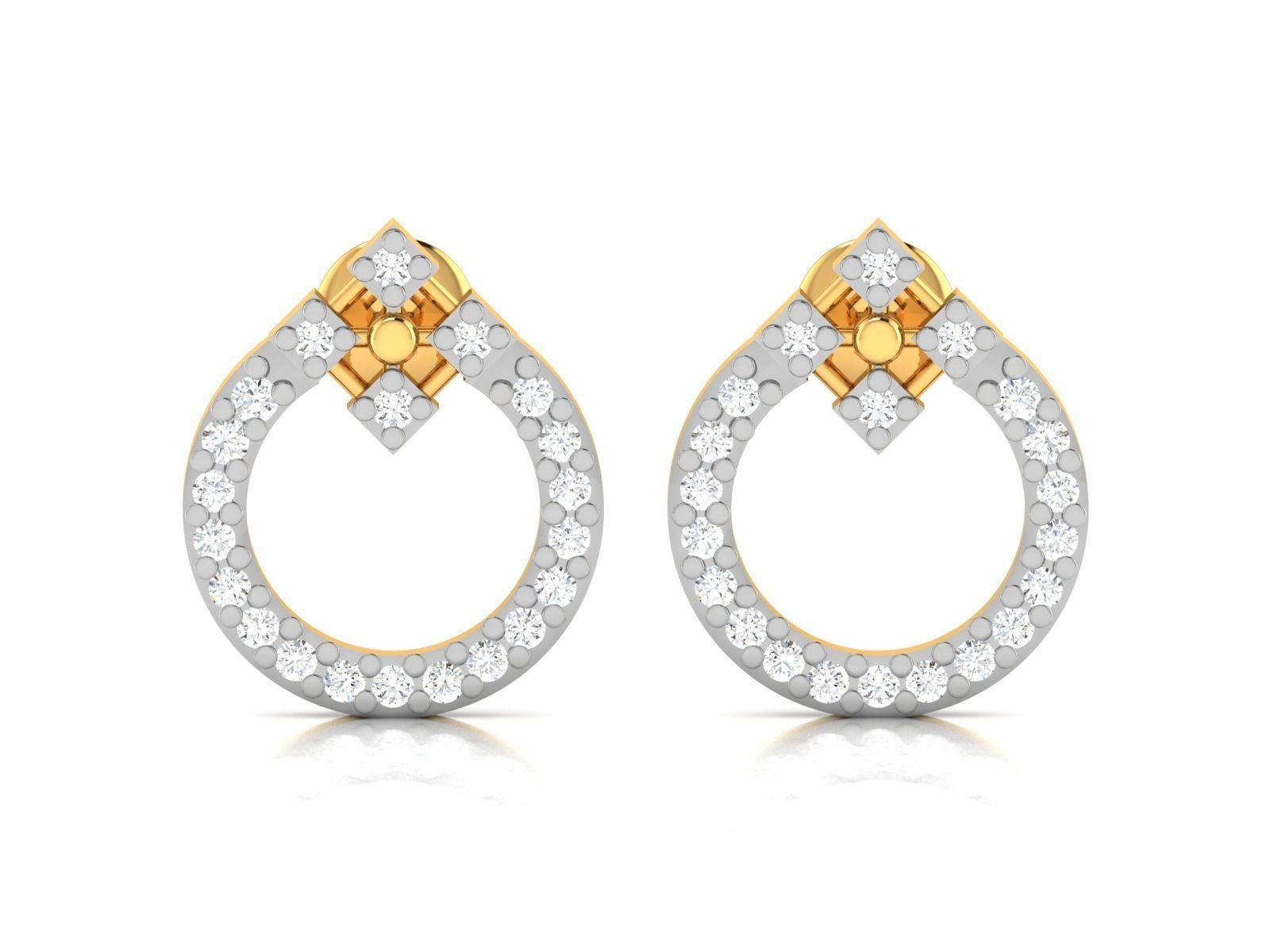 Women round earrings 3dm render detail 3D print model_5