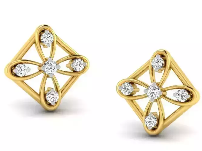 Women square earrings 3dm render detail 3D print model