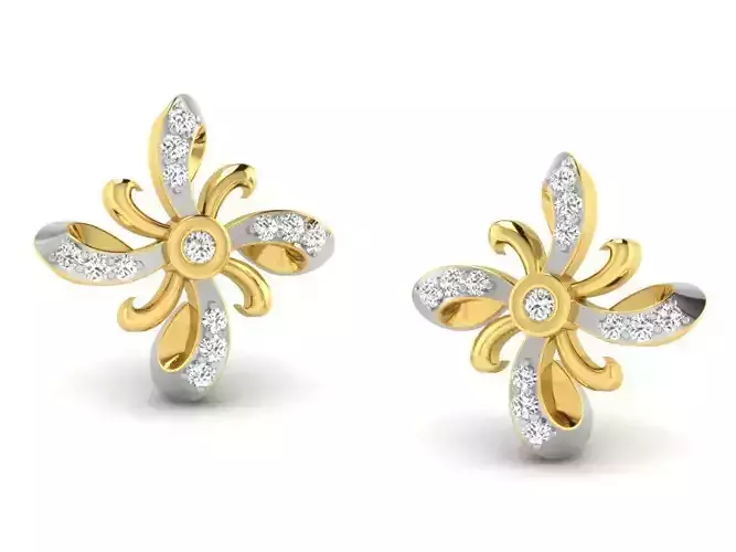 Women earrings 3dm render detail