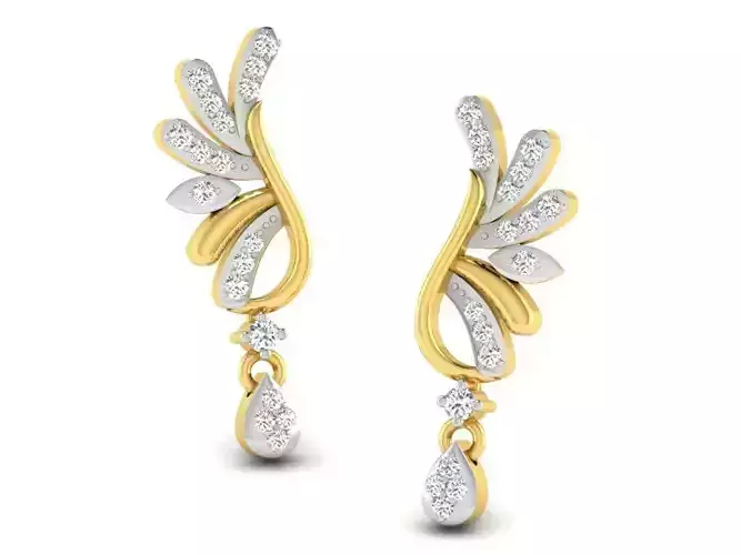 Women earrings 3dm render detail