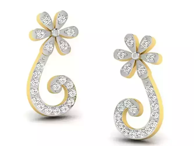 Women earrings 3dm render detail