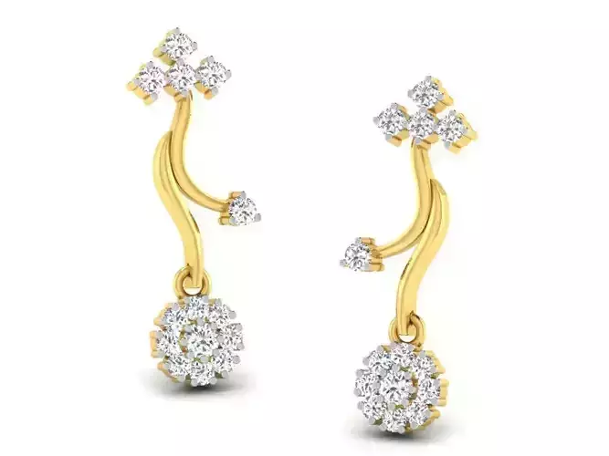 Women earrings 3dm render detail