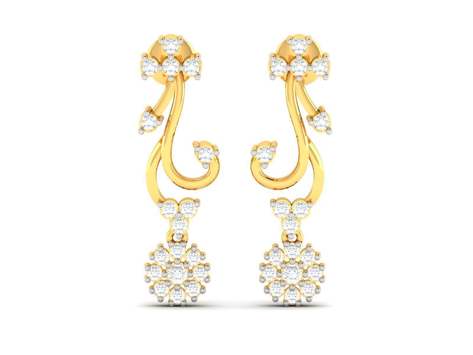 Women earrings 3dm render detail 3D print model_3