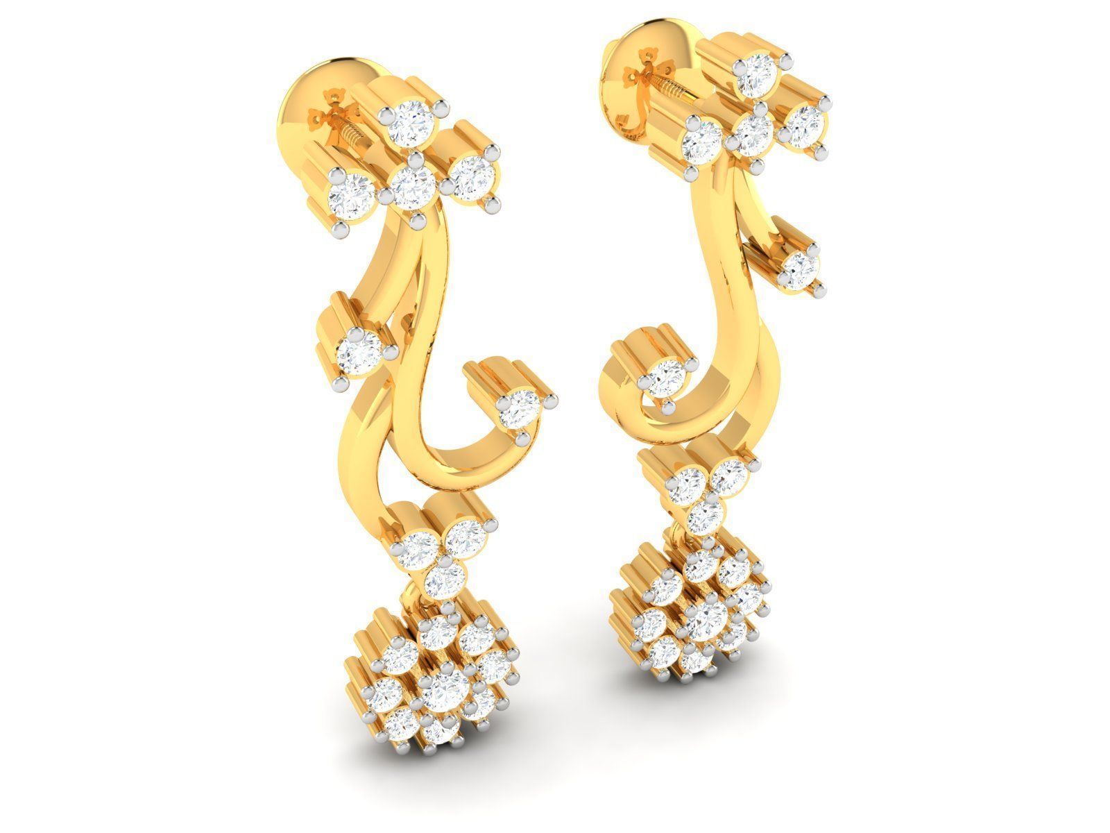 Women earrings 3dm render detail 3D print model_1