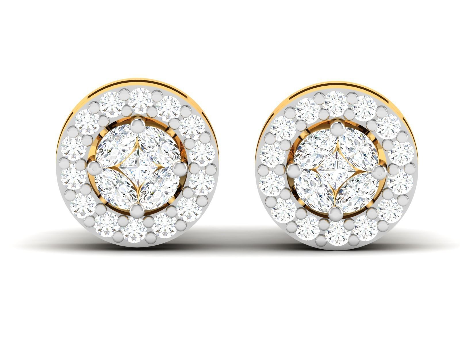 Women round earrings 3dm render detail 3D print model_5