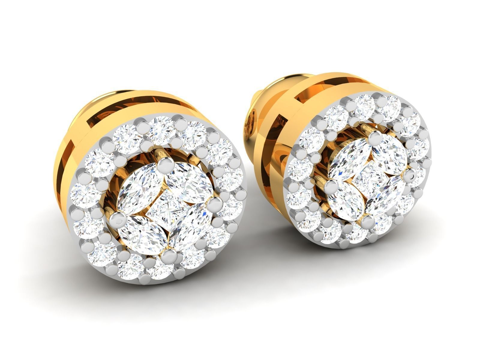 Women round earrings 3dm render detail 3D print model_3