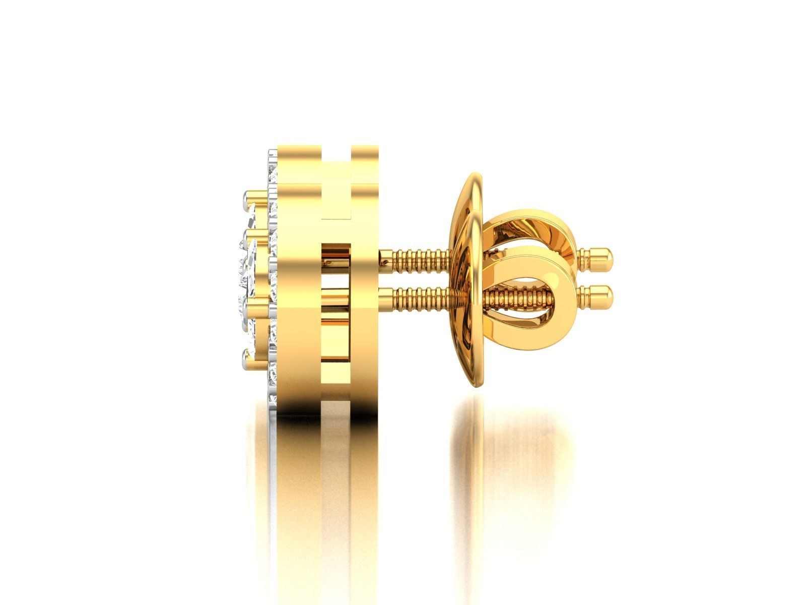 Women round earrings 3dm render detail 3D print model_7