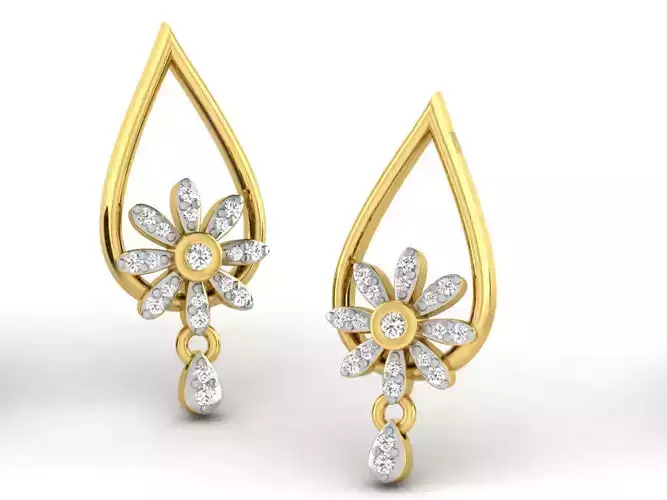 Women earrings 3dm render detail