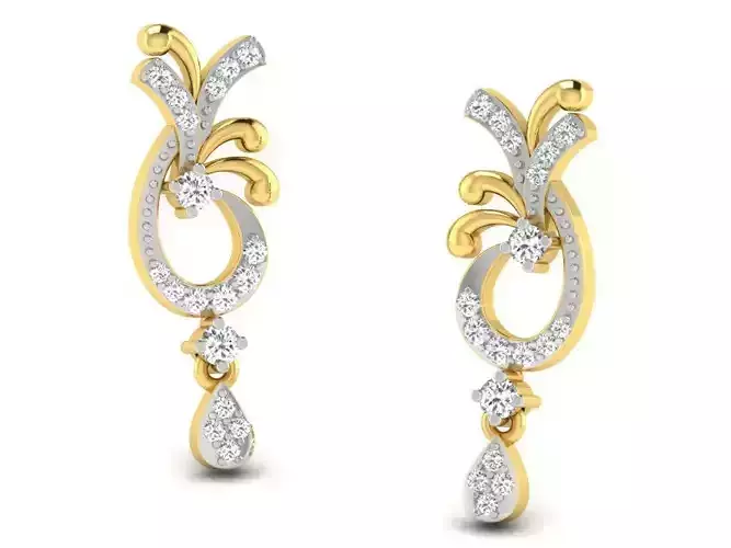 Women earrings 3dm render detail