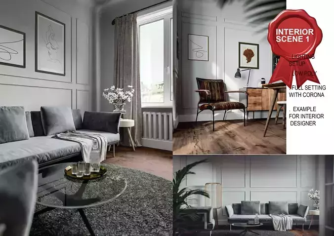 Interior Scene 01 - Corona sample