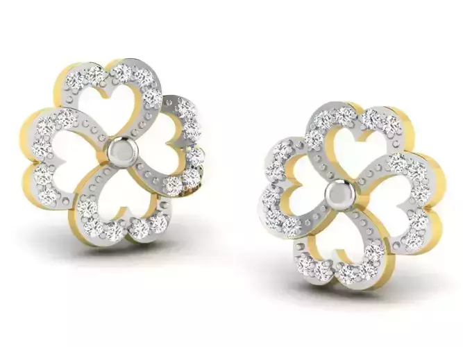 Women round earrings 3dm render detail