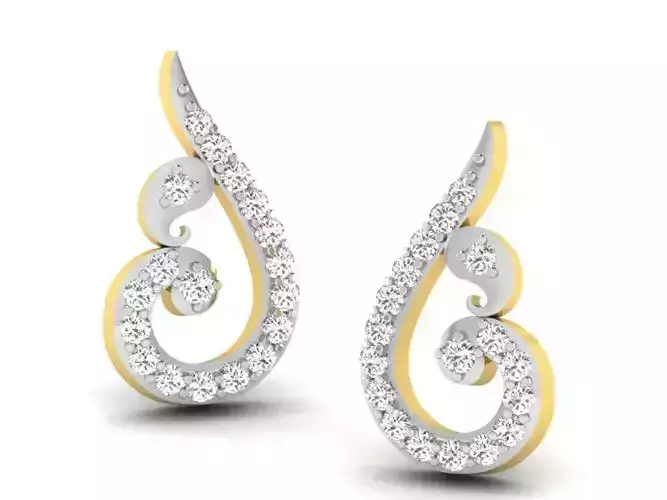 Women earrings 3dm render detail