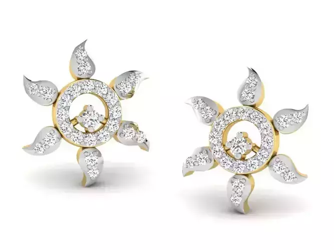 Women earrings 3dm render detail