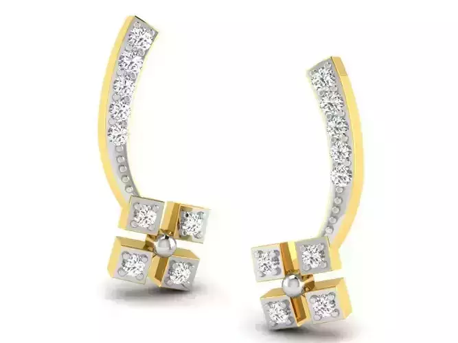 Women earrings 3dm render detail