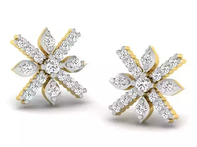 Women square earrings 3dm render detail