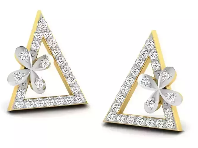 Women triangle earrings 3dm render detail 3D print model