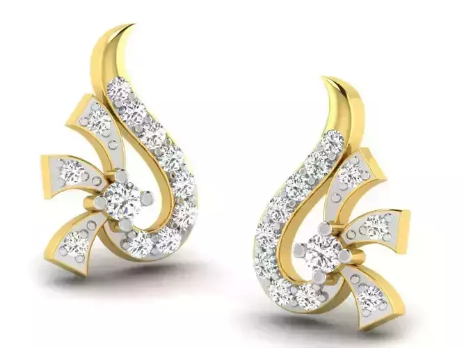 Women earrings 3dm render detail