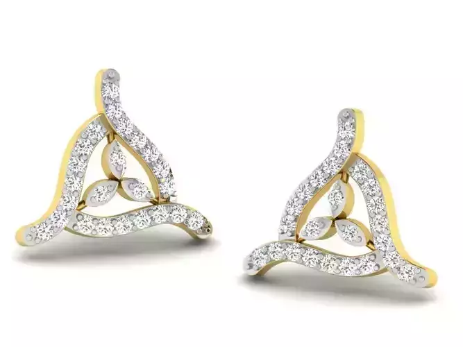 Women triangle earrings 3dm render detail 3D print model
