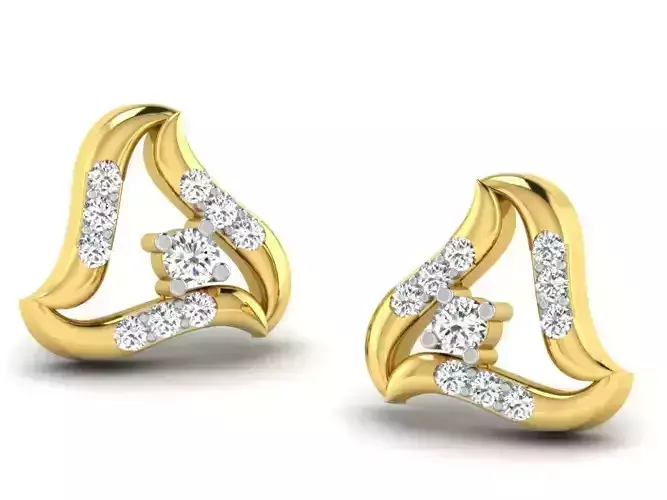 Women triangle earrings 3dm render detail 3D print model