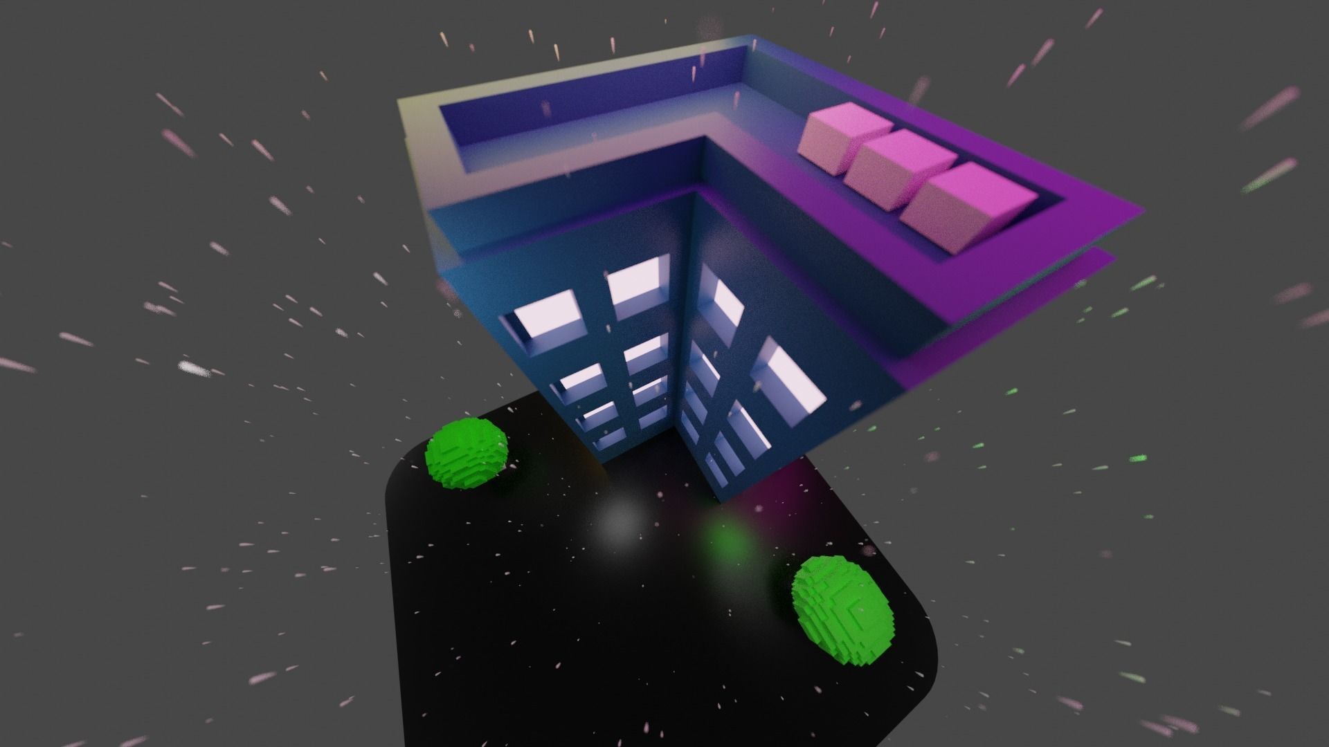 Low poly building Low-poly 3D model_2