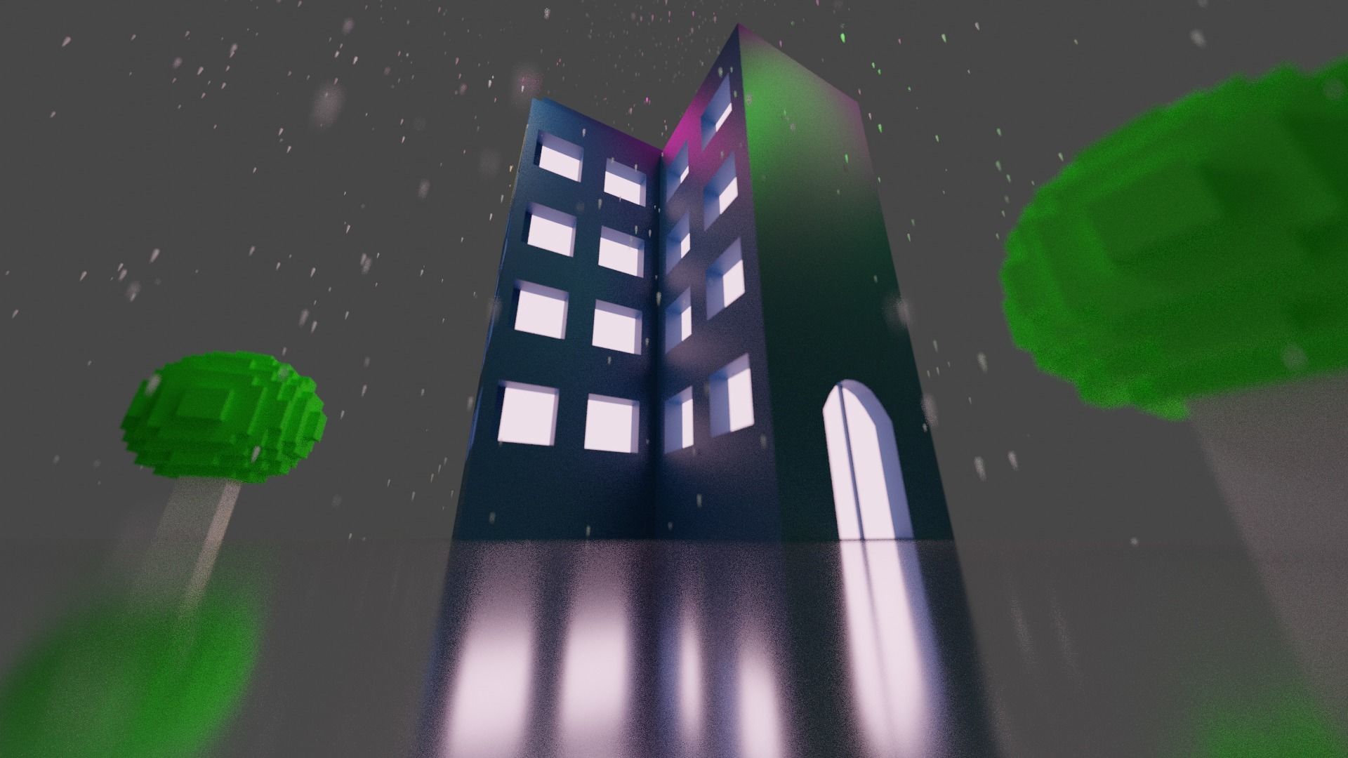 Low poly building Low-poly 3D model_1