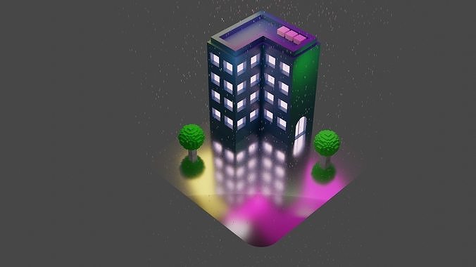 Low poly building Low-poly 3D model